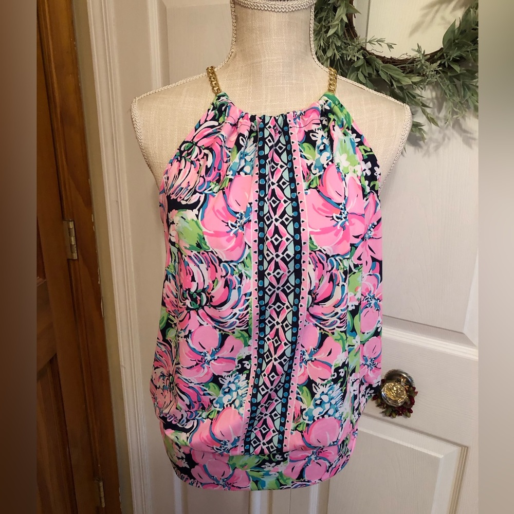 Lilly Pulitzer gold chain top